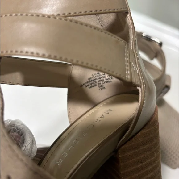Marc Fisher Gabor Women's Tan Suede Sandals w/ Block Heel-size 6.5 - Picture 7 of 9